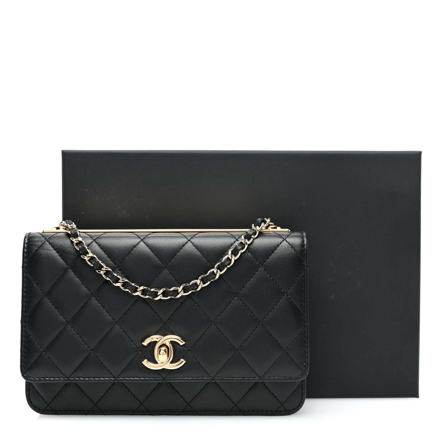 Chanel Lambskin Quilted Trendy CC Wallet On Chain WOC Black 11 of 11