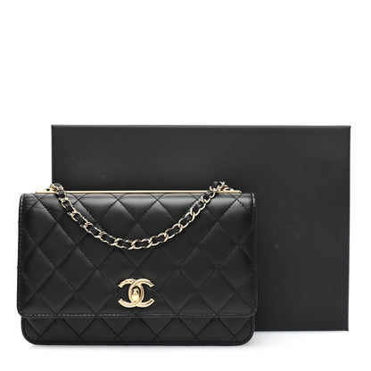 Chanel Lambskin Quilted Trendy CC Wallet On Chain WOC Black 11 of 11