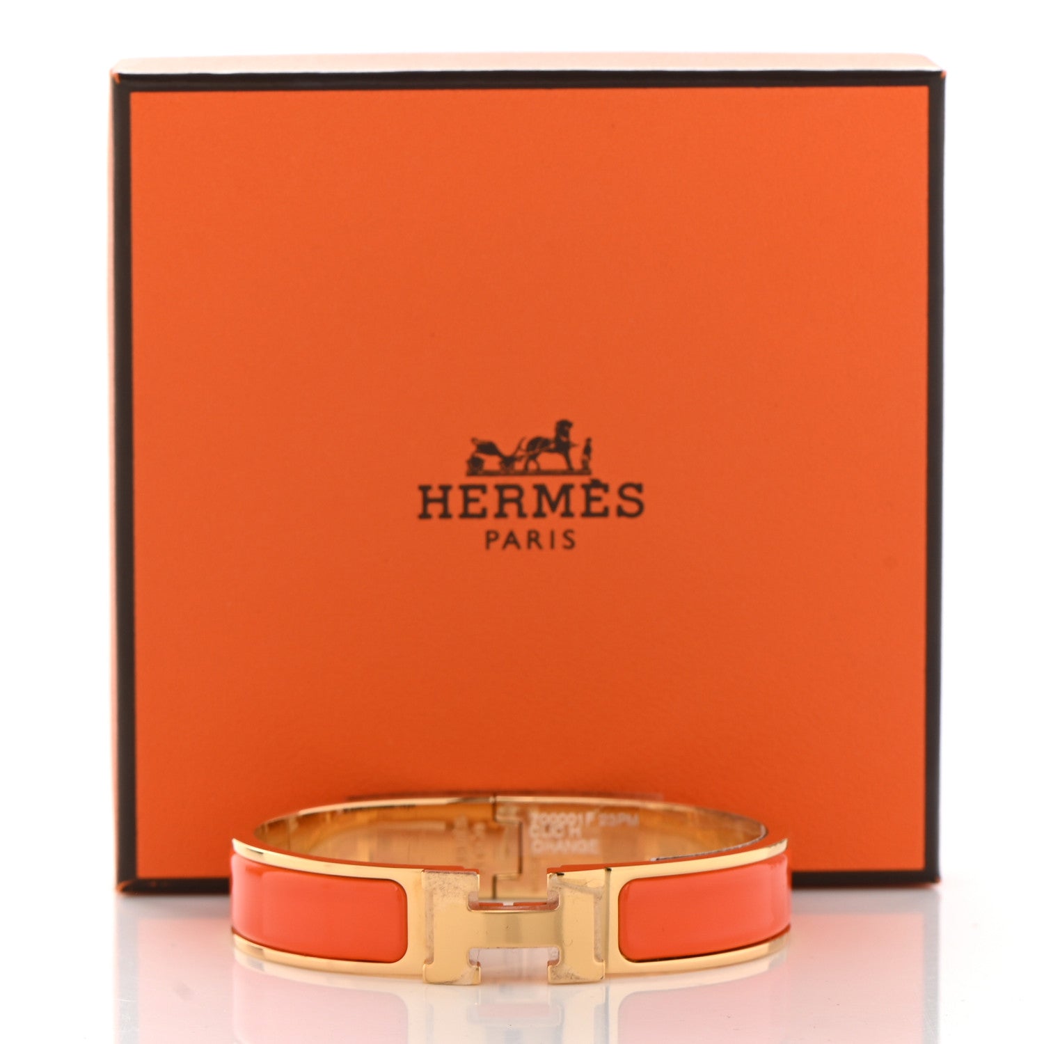 Hermes Enamel Narrow Clic Clac H Bracelet PM Orange 4 of 4