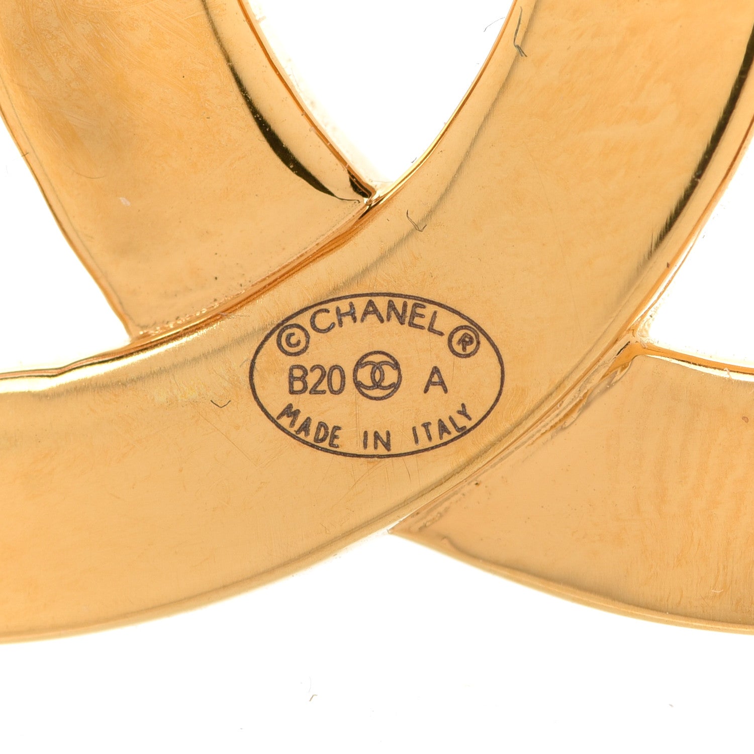 Chanel Metal Paris Button CC Large Brooch Gold 4 of 5