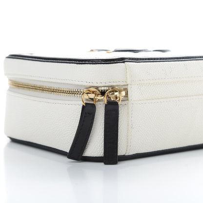 Chanel Caviar Quilted Medium CC Filigree Vanity Case White Black 9 of 16
