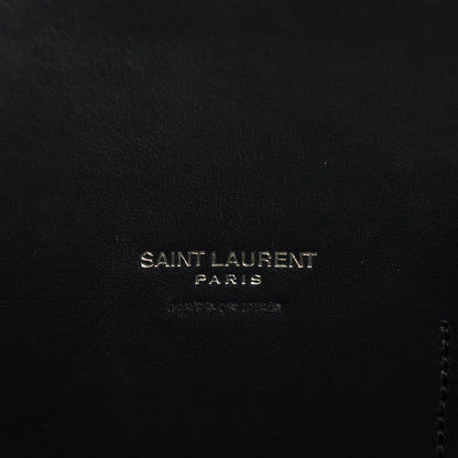 Saint Laurent Calfskin Crocodile Embossed Small Sac De Jour Deep Blue 6 of 7