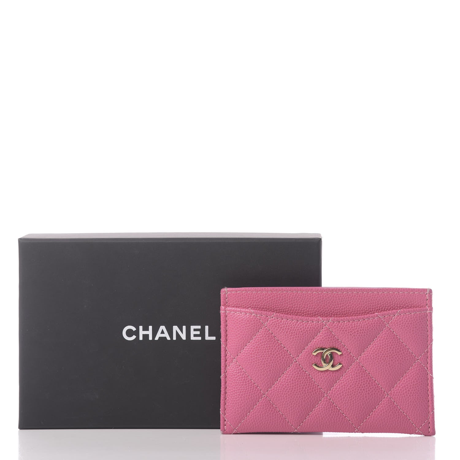 Chanel Caviar Quilted Card Holder Pink 9 of 9