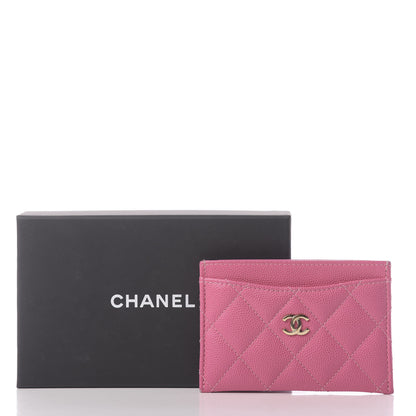 Chanel Caviar Quilted Card Holder Pink 9 of 9