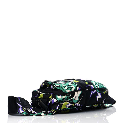 Prada X UNIVERSAL STUDIOS Tessuto Nylon Montagna Frankenstein Print Multi Zip Belt Bag Black Menta 3 of 9