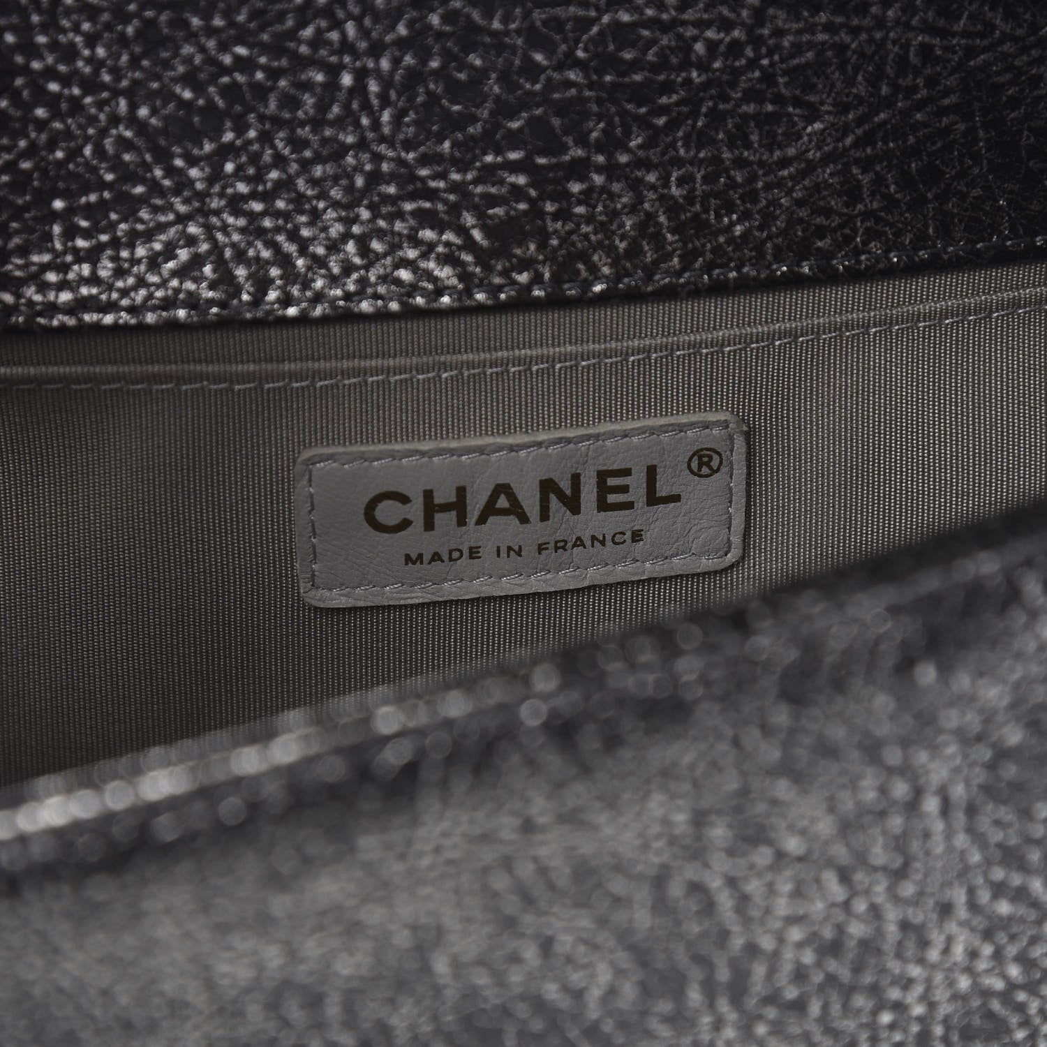 Chanel Cracked Metallic Calfskin Quilted Medium Boy Flap Dark Silver 5 of 16