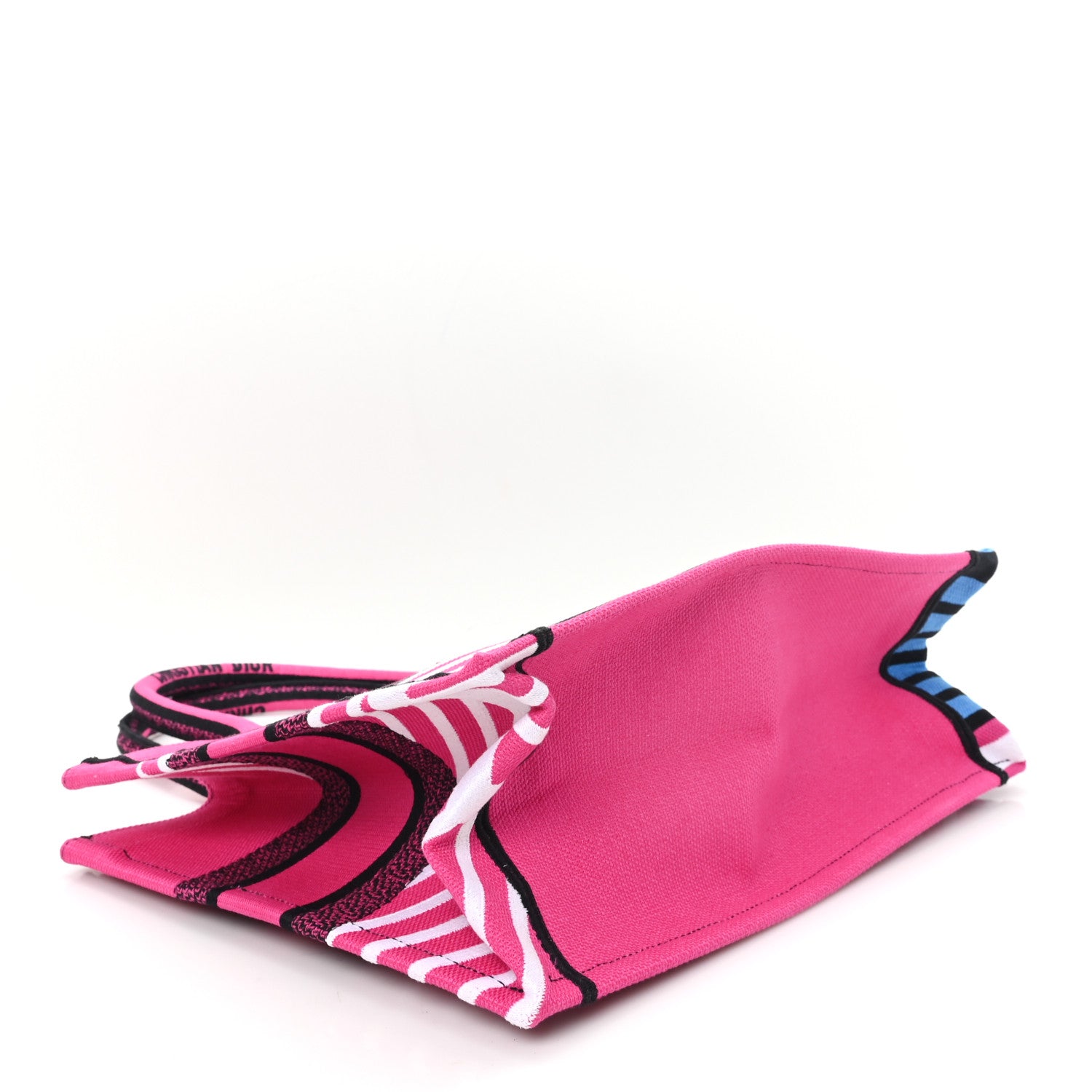 Christian Dior Canvas Embroidered Medium Jungle Pop Book Tote Fuchsia Multicolor 4 of 11