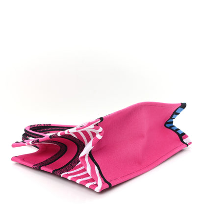 Christian Dior Canvas Embroidered Medium Jungle Pop Book Tote Fuchsia Multicolor 4 of 11