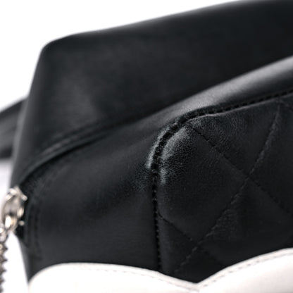 Chanel Calfskin Quilted Large Cambon Bowler Black White 14 of 15