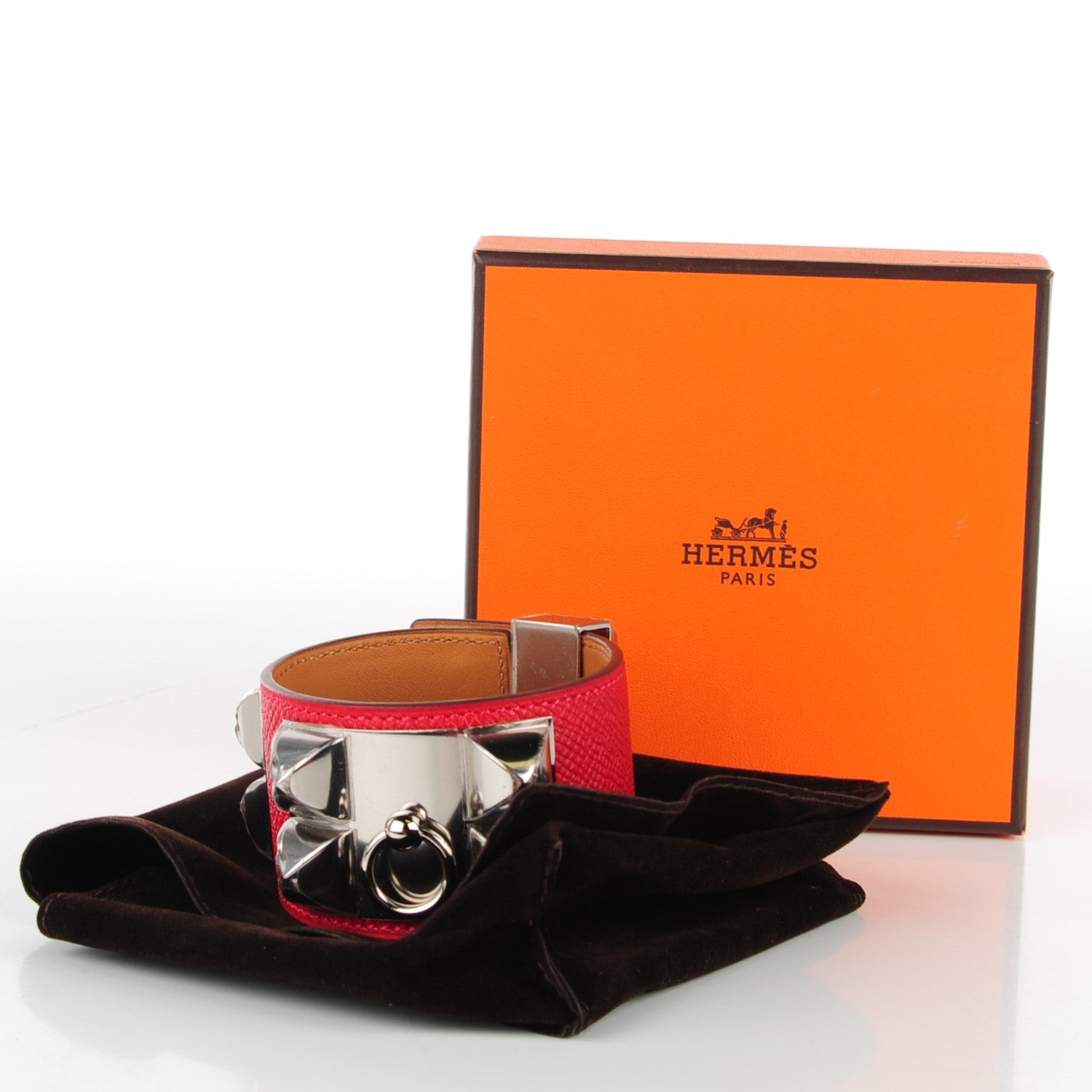 Hermes Epsom Collier De Chien CDC Bracelet S Rouge Casaque 8 of 8
