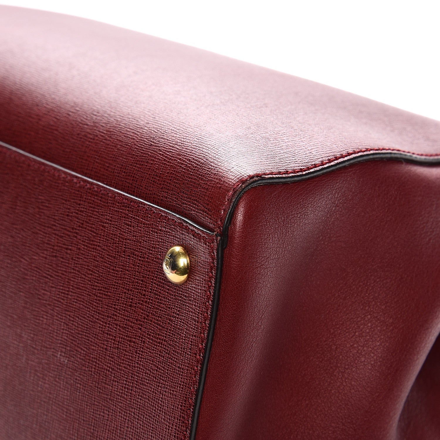 Fendi Vitello Elite Regular 2Jours Tote Rosso Scuro Ciliegia 11 of 16