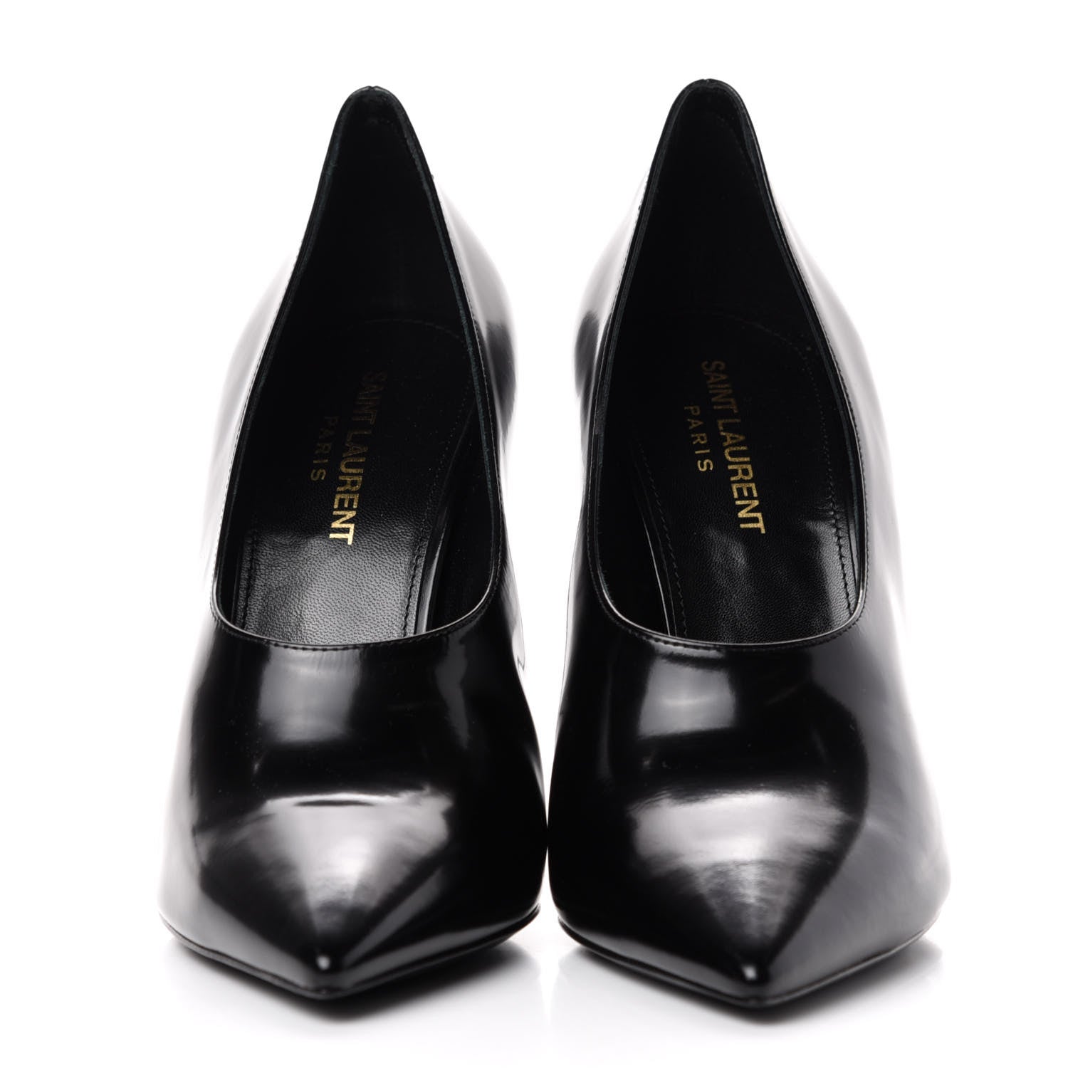 Saint Laurent Patent Calfskin Teddy High Vamp 105 Pumps 38.5 Black 2 of 11