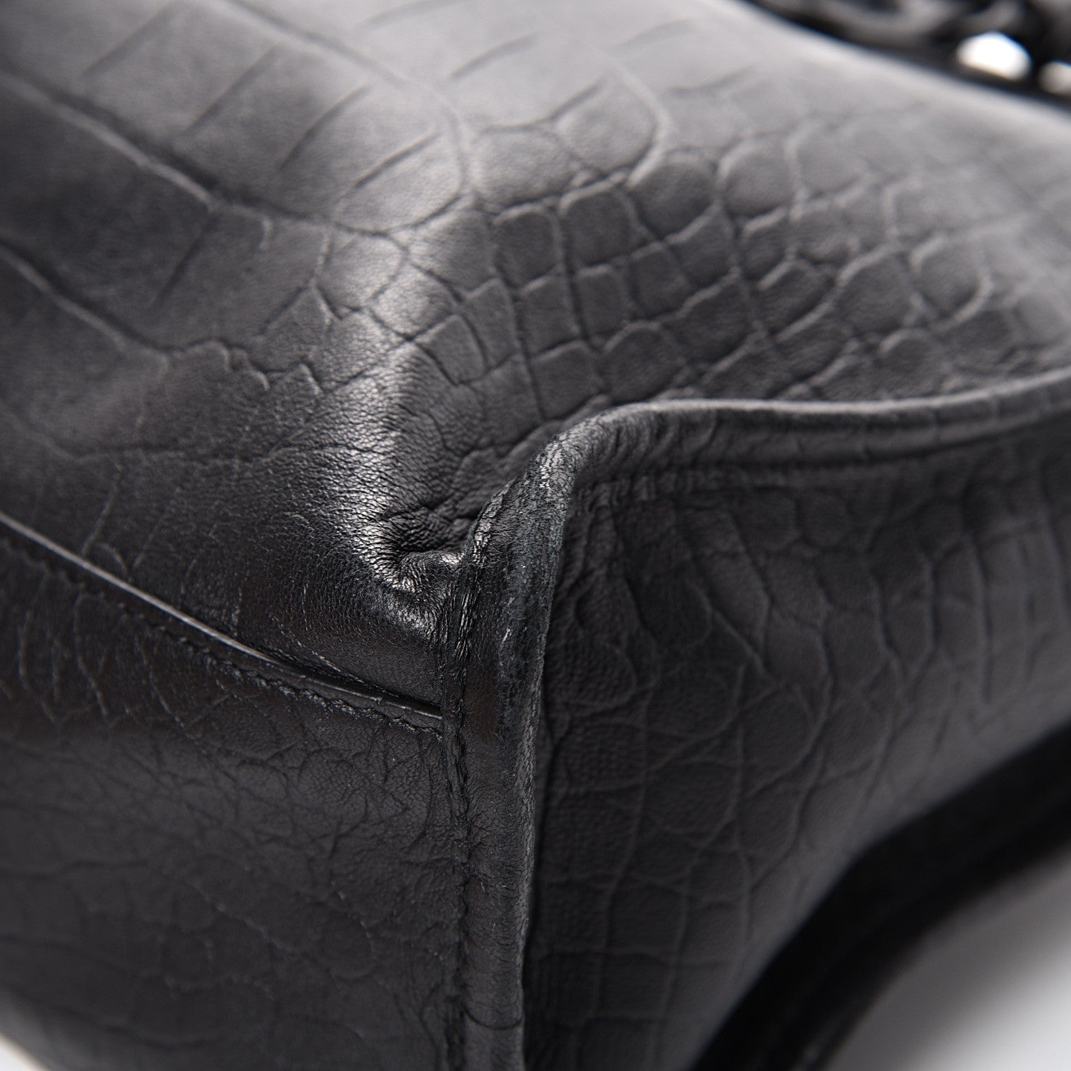 Balenciaga Matte Supple Lambskin Crocodile Embossed Classic Black Hardware S City Black 11 of 12