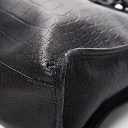 Balenciaga Matte Supple Lambskin Crocodile Embossed Classic Black Hardware S City Black 11 of 12