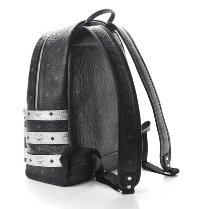 MCM Metallic Visetos Striped Medium Stark Backpack Silver Black 2 of 10