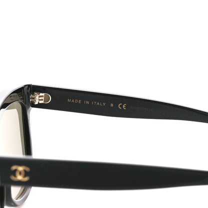 Chanel Acetate Shield Sunglasses 5418 Black Gold 6 of 8
