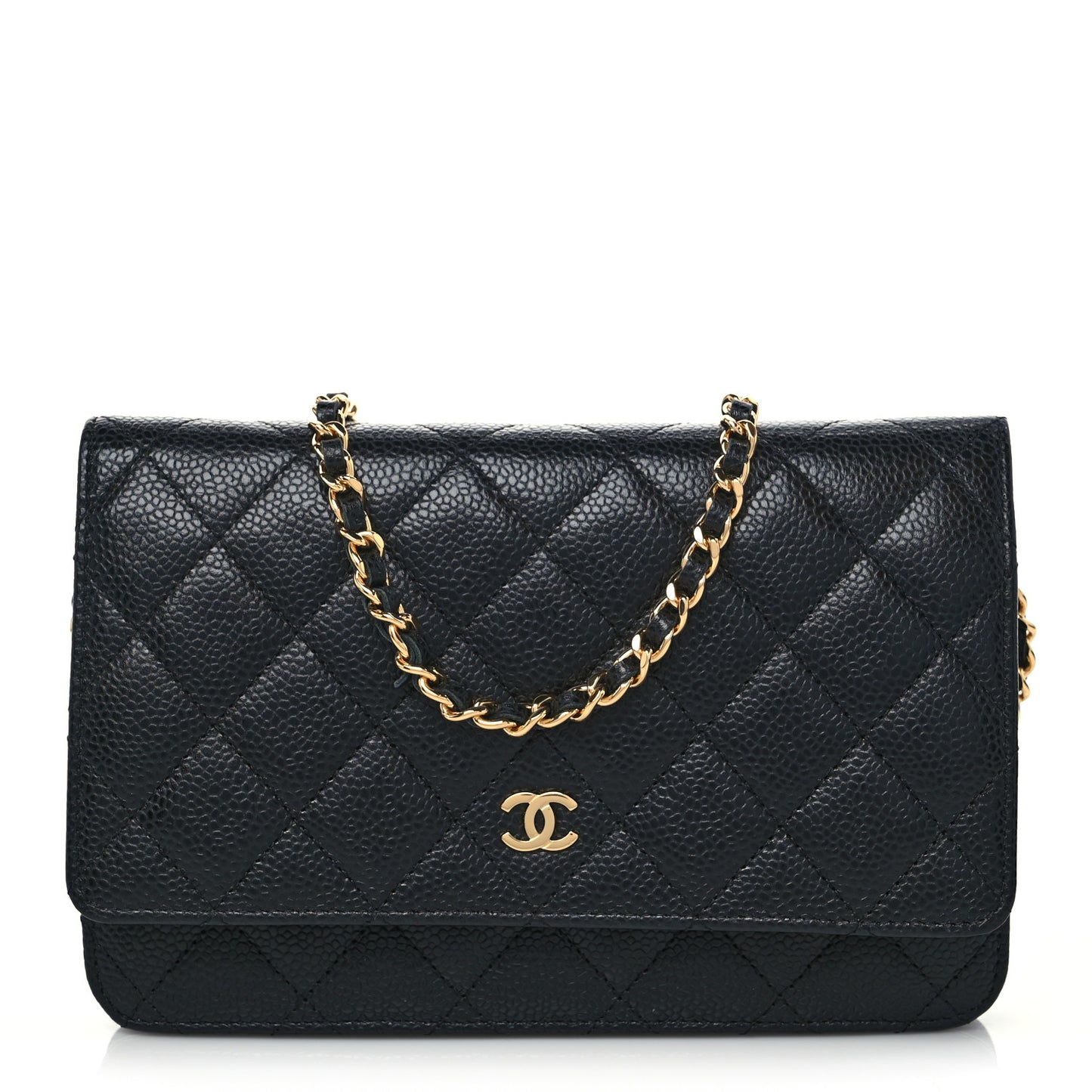 Caviar Quilted Wallet On Chain WOC Black