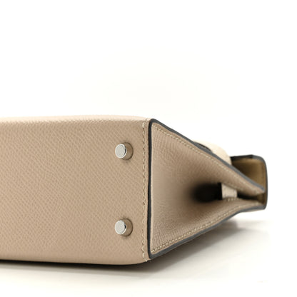 Hermes Epsom Tri-Color Mini Kelly Sellier 20 Trench Craie Etoupe 9 of 12