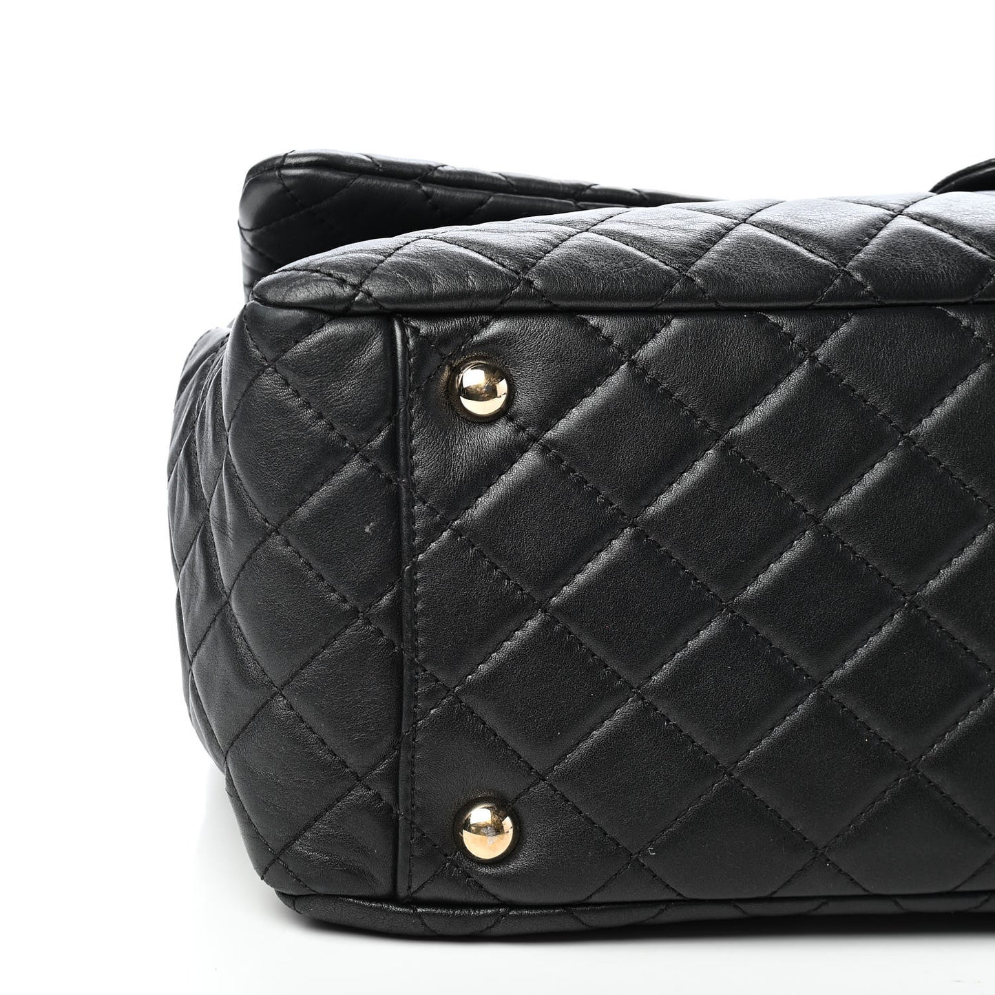 Calfskin Quilted XXL Travel Flap Bag Black