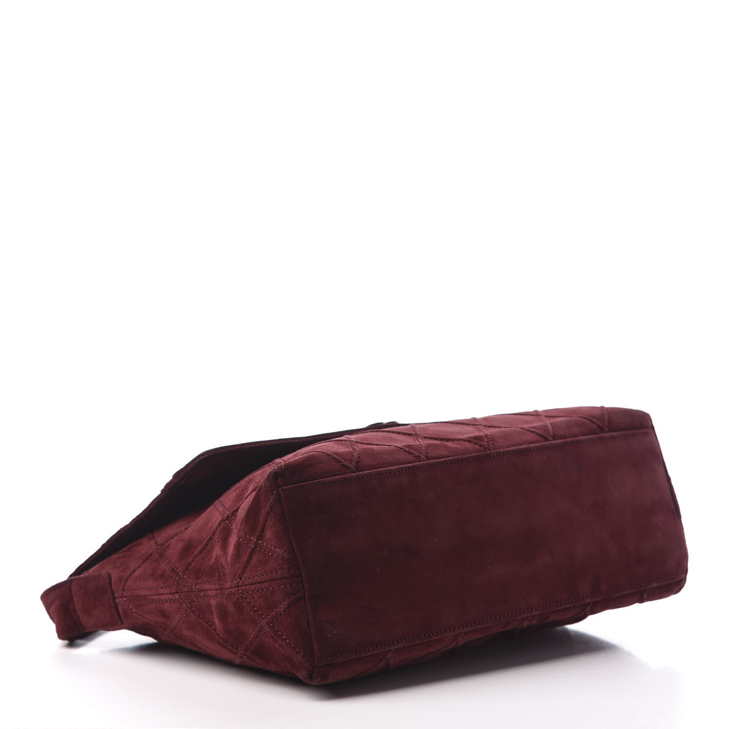 Chanel Suede Diamond Stitch Flap Bag Burgundy 4 of 10