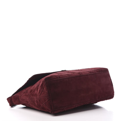 Chanel Suede Diamond Stitch Flap Bag Burgundy 4 of 10