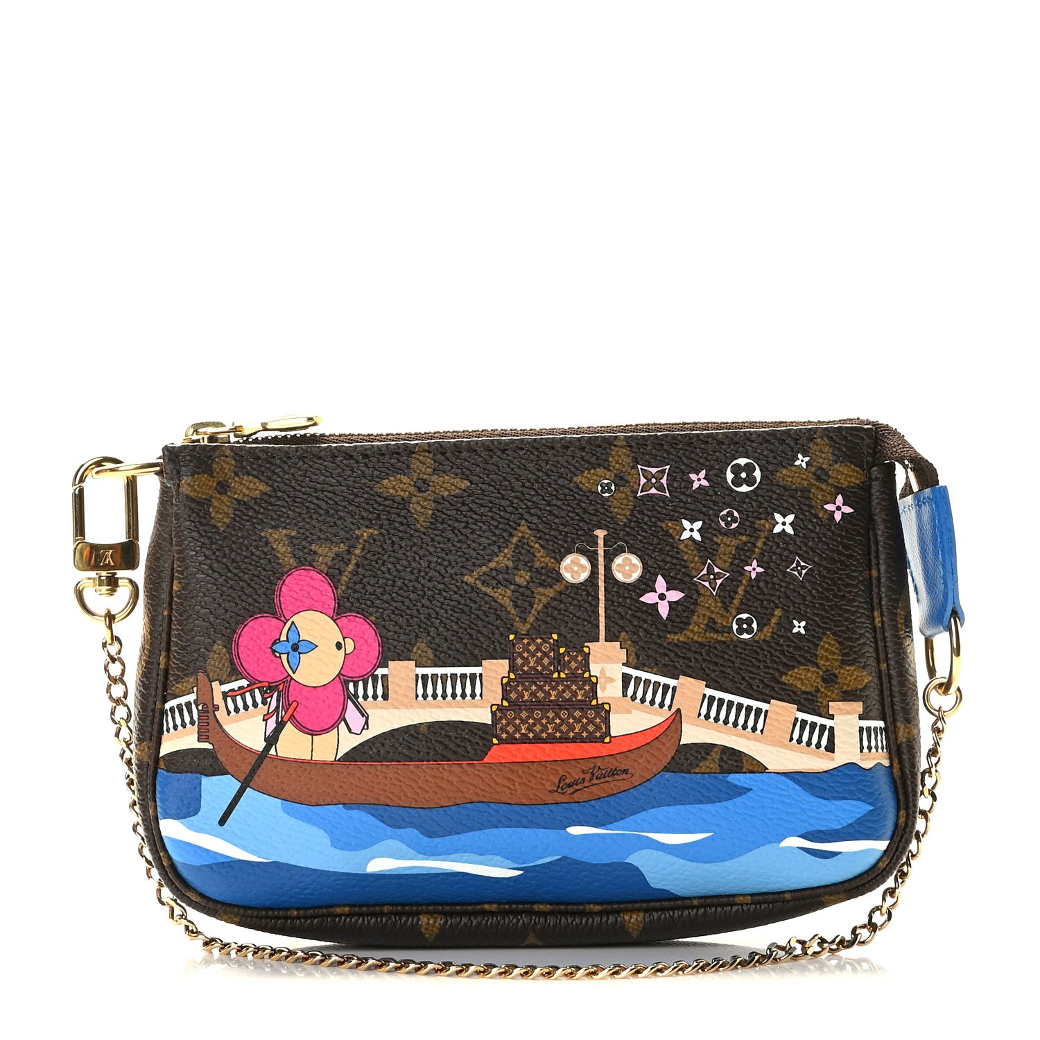 Louis Vuitton Monogram 2019 Christmas Animation Mini Venice Pochette Accessories Blue 1 of 9