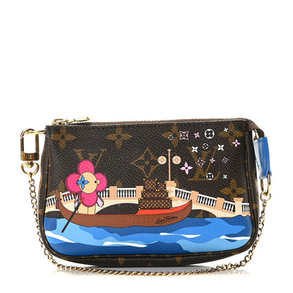 Louis Vuitton Monogram 2019 Christmas Animation Mini Venice Pochette Accessories Blue 1 of 9