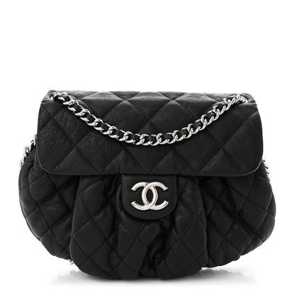 Chanel Washed Lambskin Quilted Medium Chain Around Messenger Black 1 of 11
