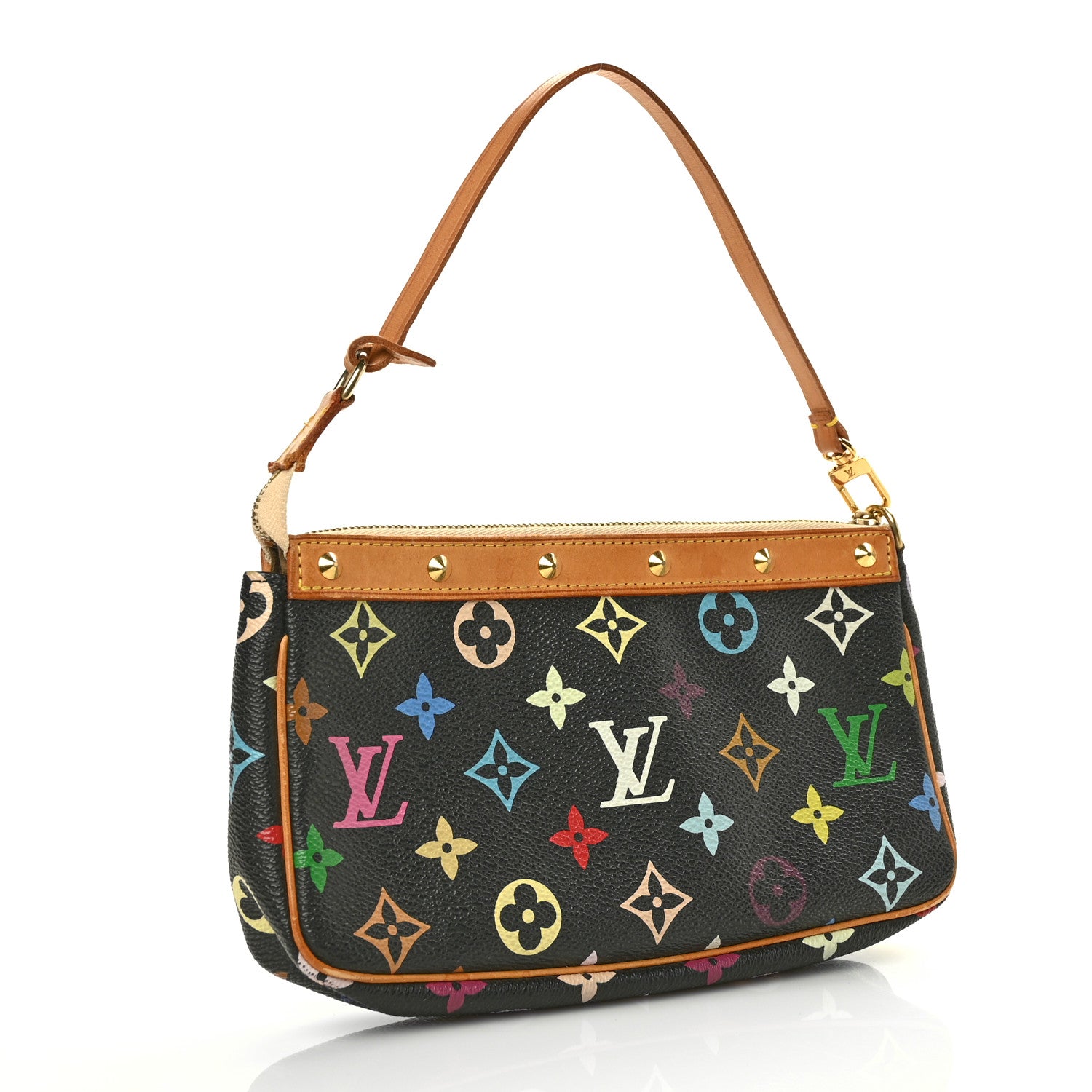 Louis Vuitton Monogram Multicolor Pochette Accessories Black 3 of 8