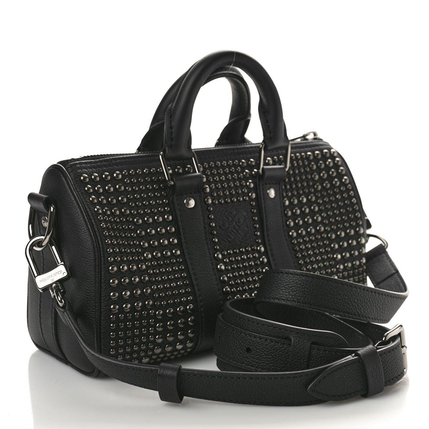 Calfskin Studded Keepall Bandouliere 25 Black