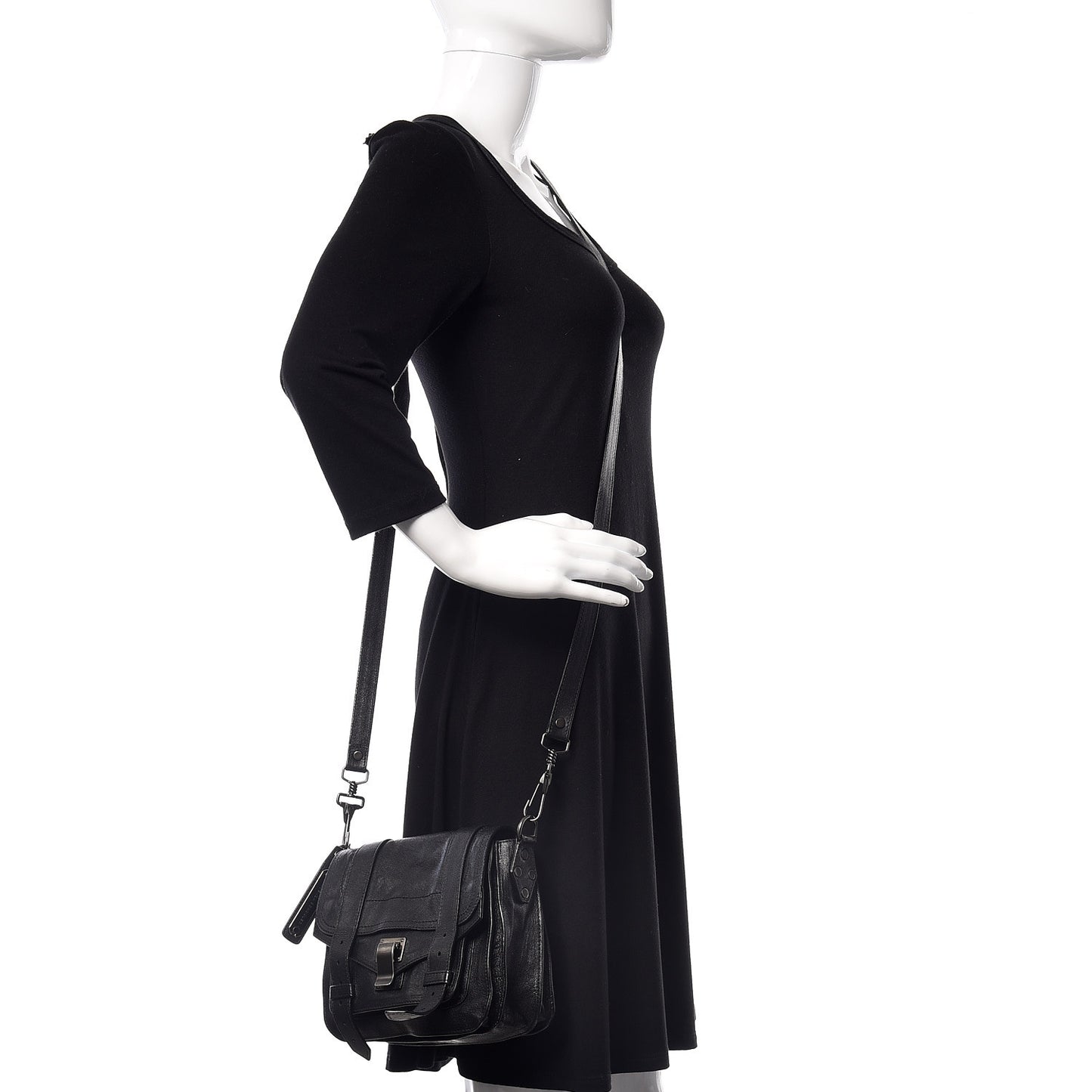Lambskin PS1 Mini Pouch Messenger Black