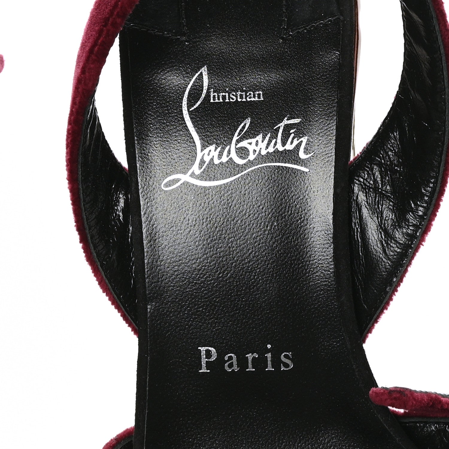 Christian Louboutin Velvet Super Yaz Pearl 160 Sandals 38 Galata Black 6 of 7