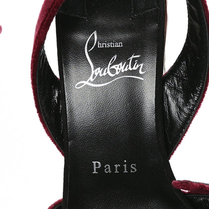 Christian Louboutin Velvet Super Yaz Pearl 160 Sandals 38 Galata Black 6 of 7