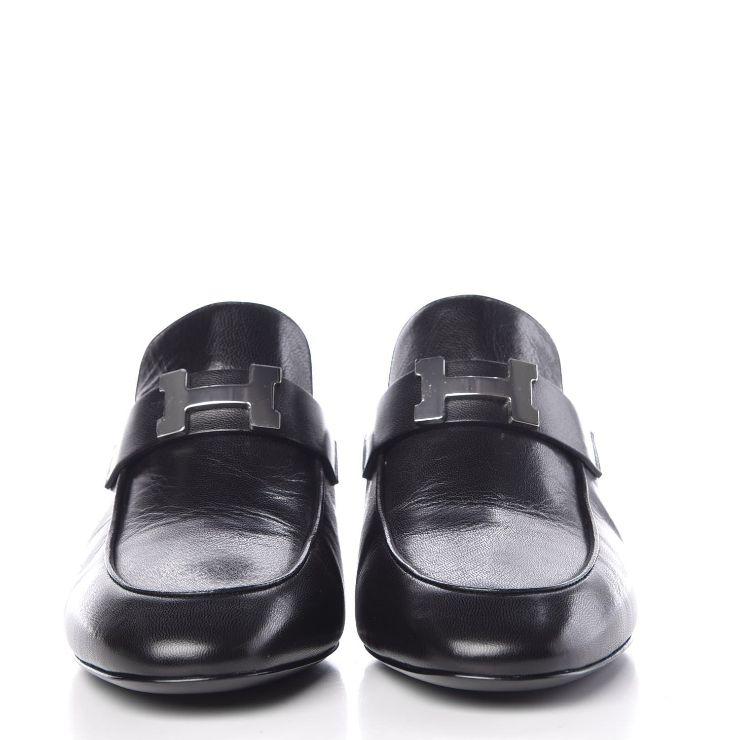Hermes Goatskin Paradis Mules 38.5 Black 2 of 9