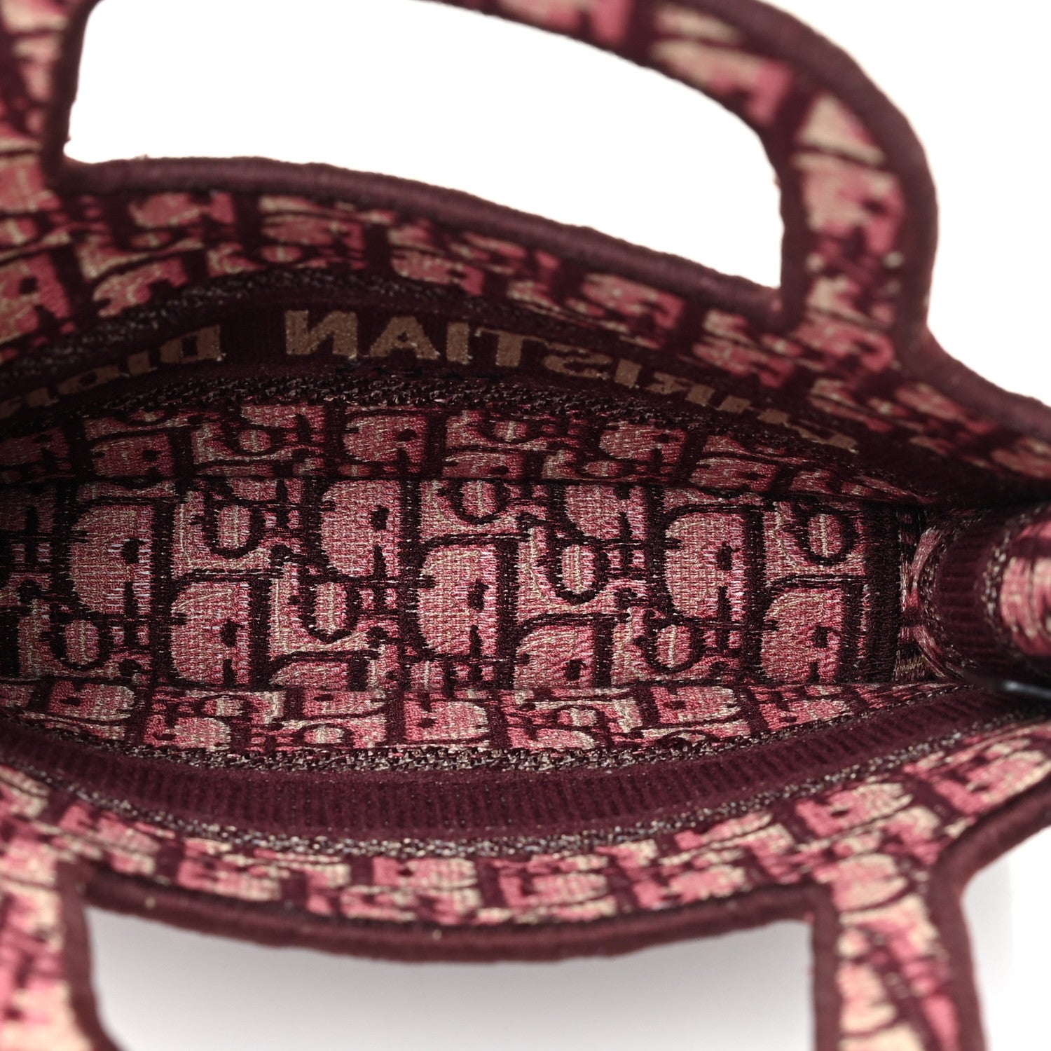 Christian Dior Oblique Mini Book Tote Burgundy Multicolor 4 of 9