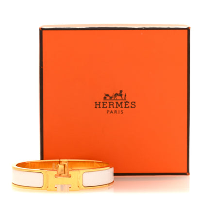 Hermes Enamel Narrow Clic Clac H Bracelet PM White 5 of 5