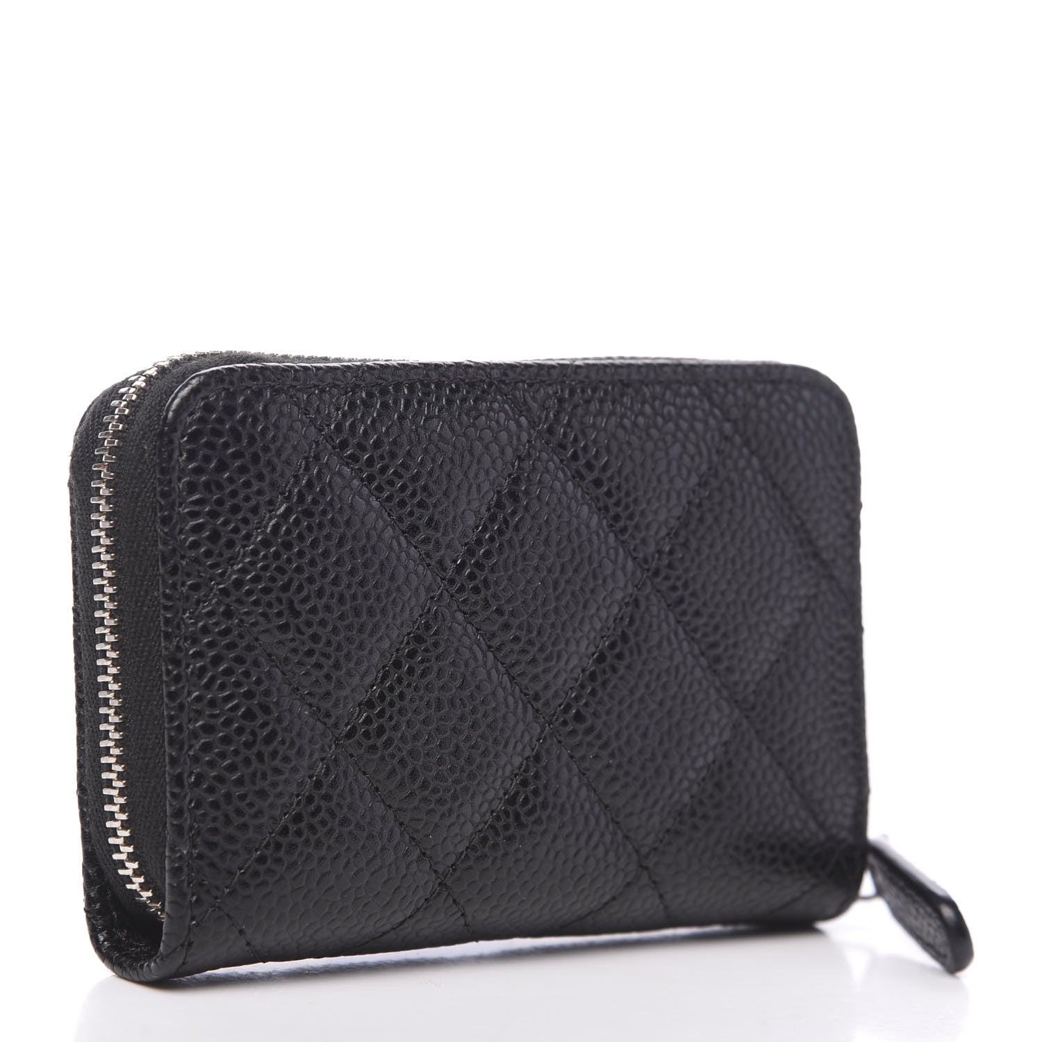 Chanel Caviar Quilted Zip Coin Purse Black 2 of 7