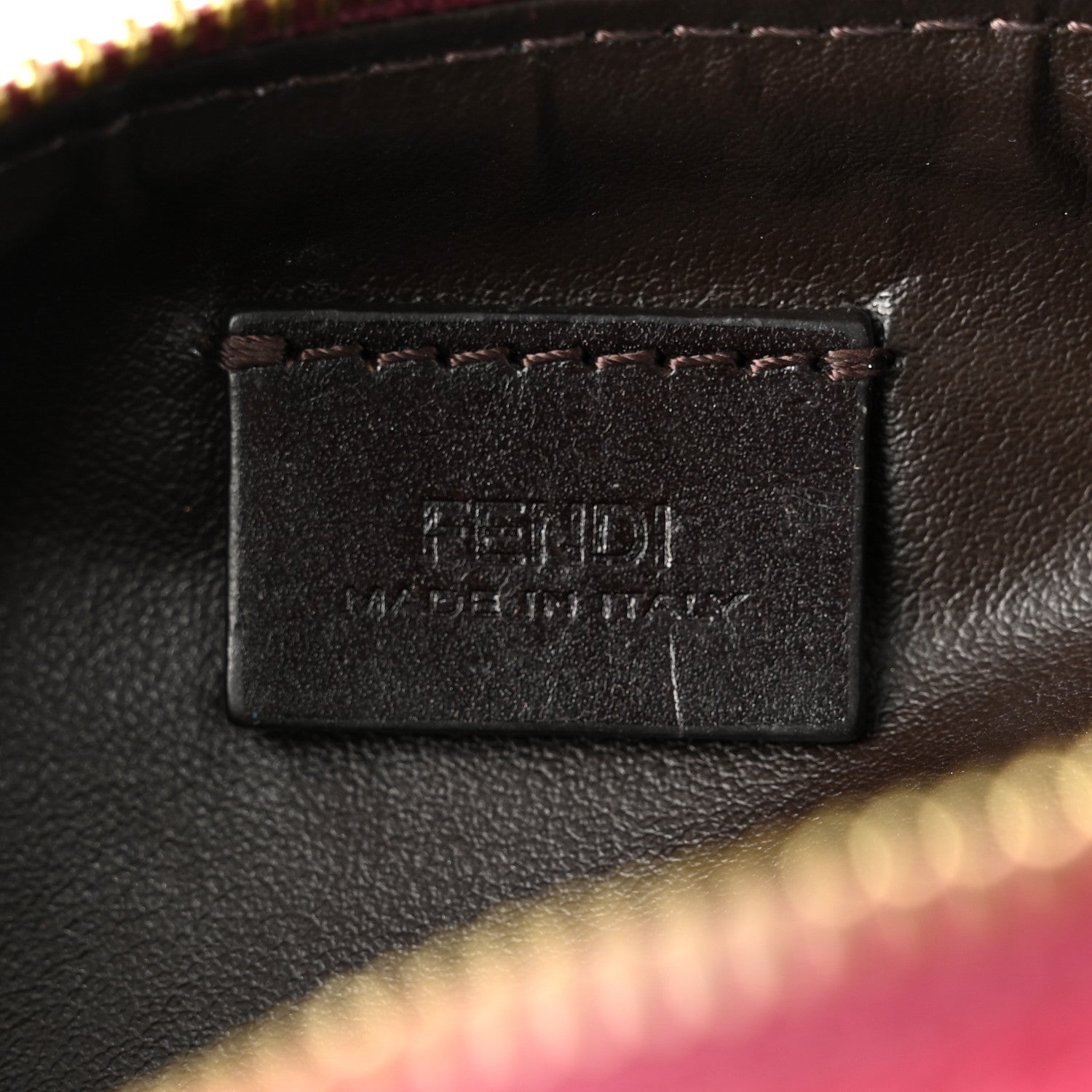 Fendi Pequin Vitello Pouch Tobacco Amarena 6 of 7