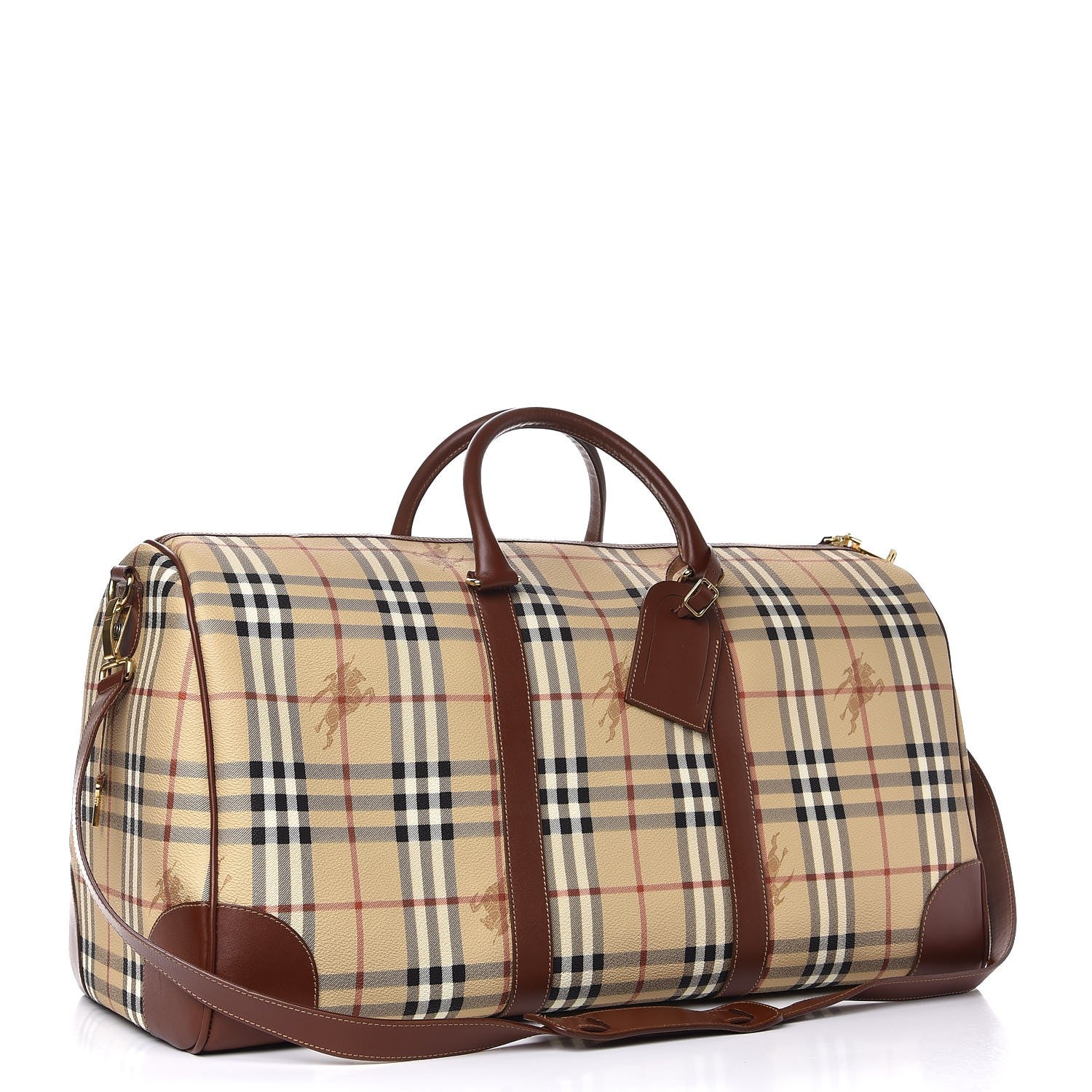 Burberry Haymarket Check Duffle Bag Brown 4 of 11