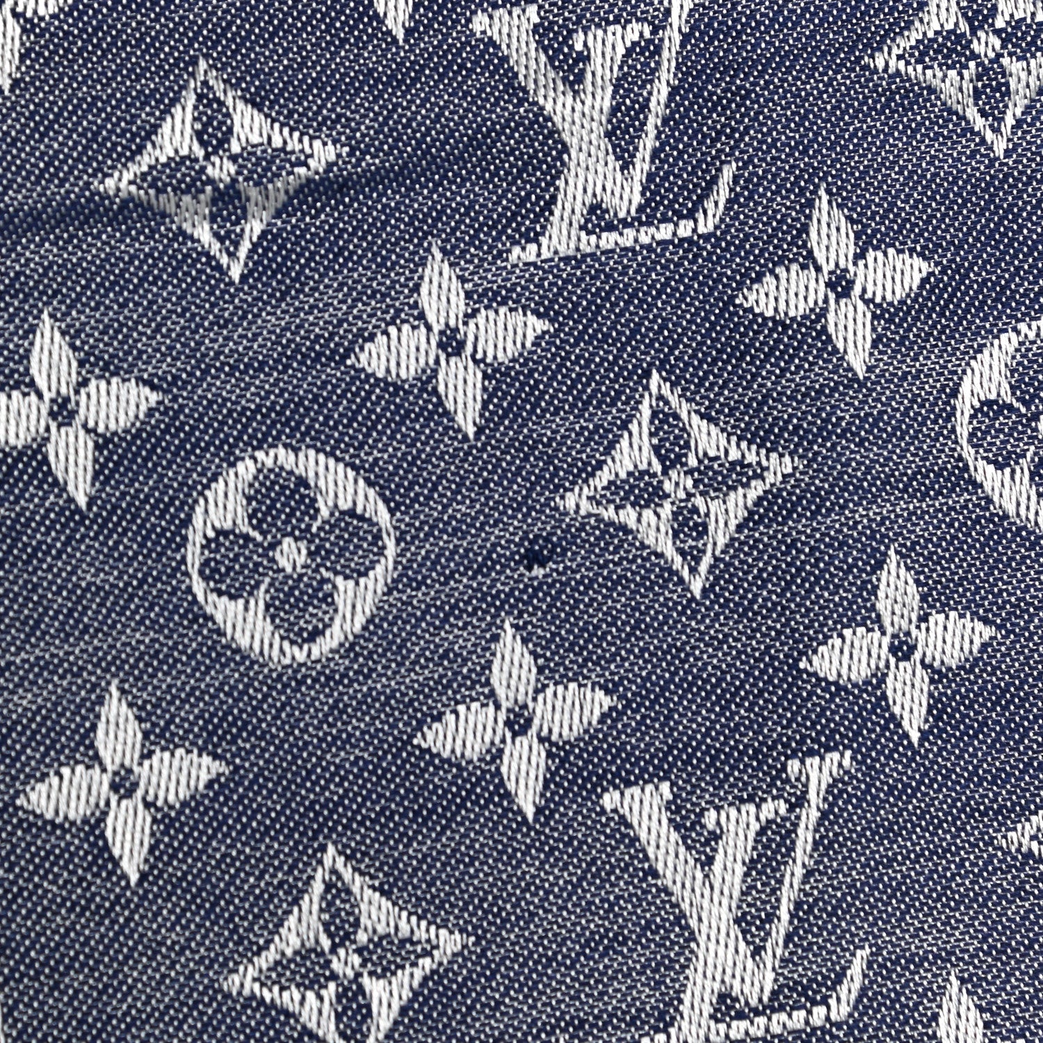 Louis Vuitton Silk Wool Monogram Denim Shawl Blue Clair 4 of 6