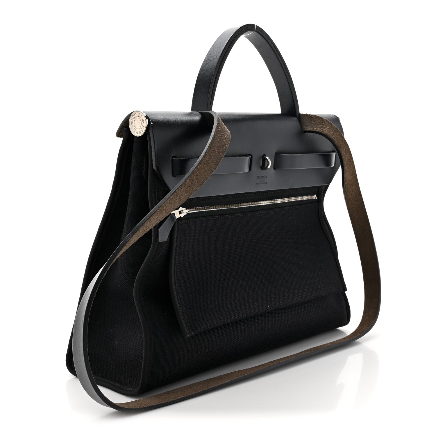 Hermes Military Toile Vache Hunter Herbag Zip PM 31 Black 4 of 19