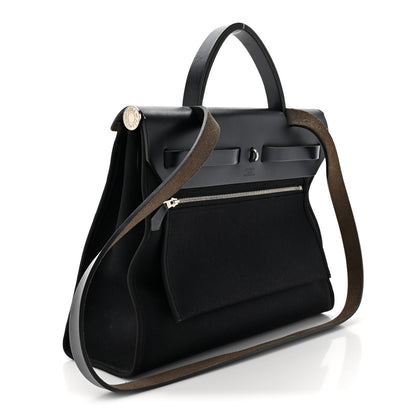 Hermes Military Toile Vache Hunter Herbag Zip PM 31 Black 4 of 19