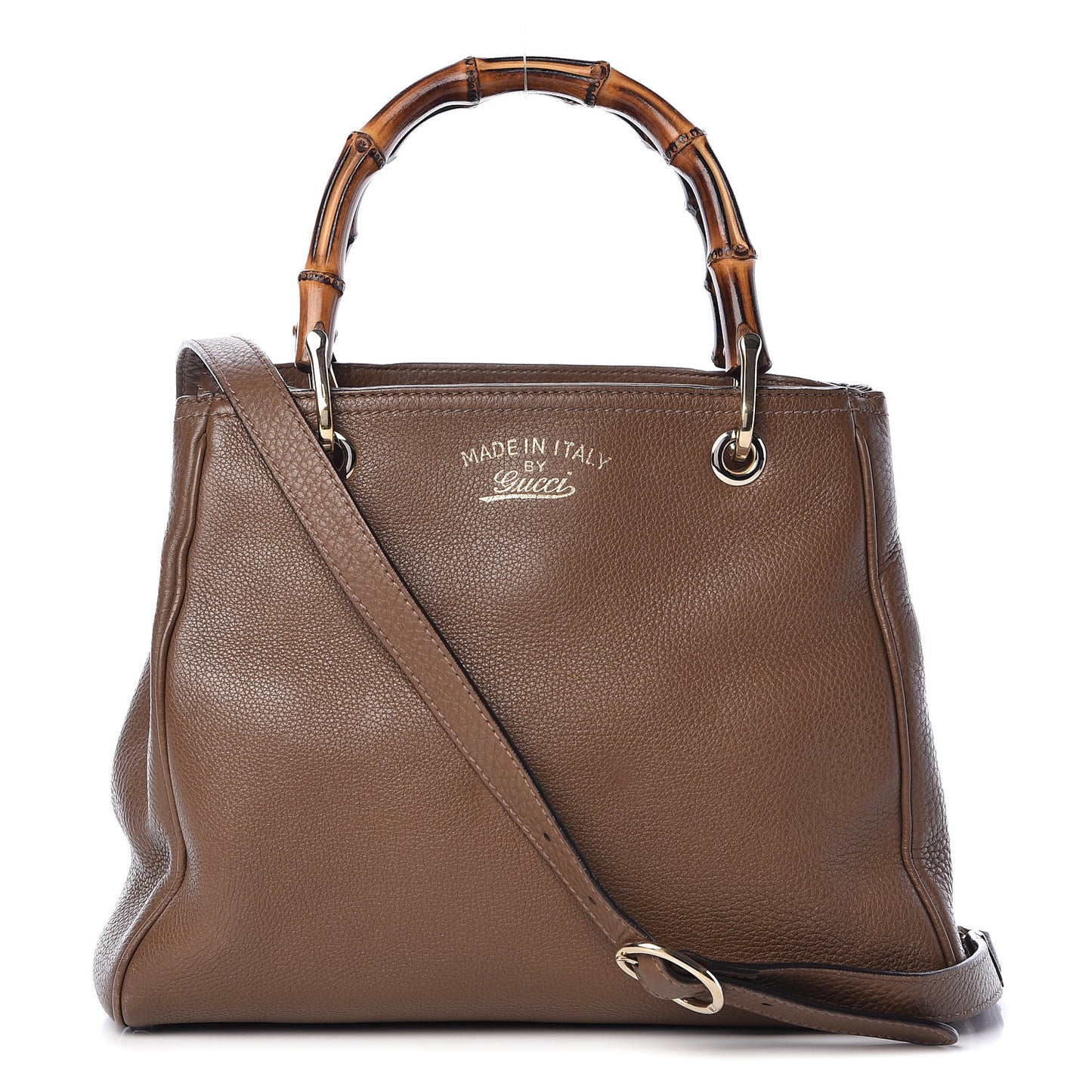 Calfskin Small Bamboo Shopper Tote Acero