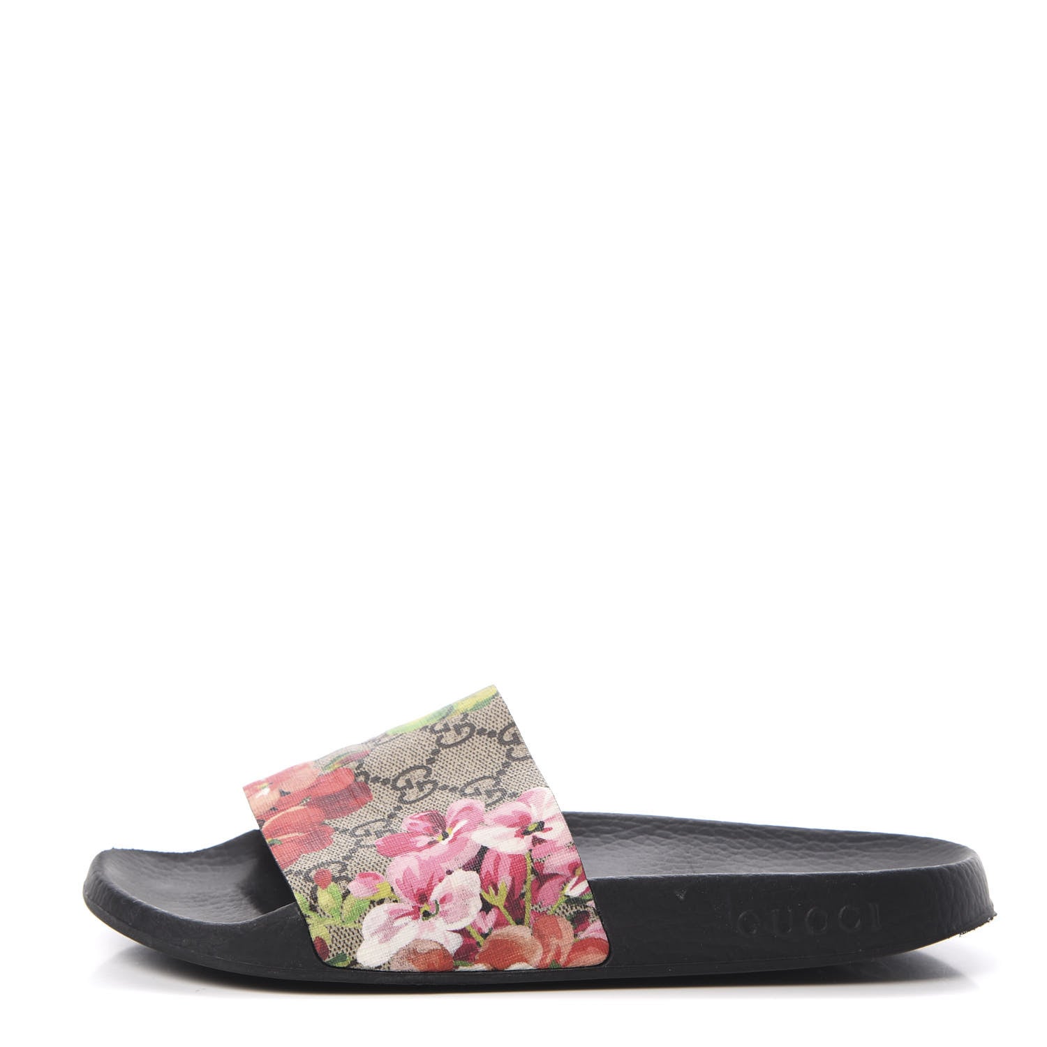 Gucci GG Supreme Monogram Blooms Slide Sandals 38 Beige Multicolor 1 of 10