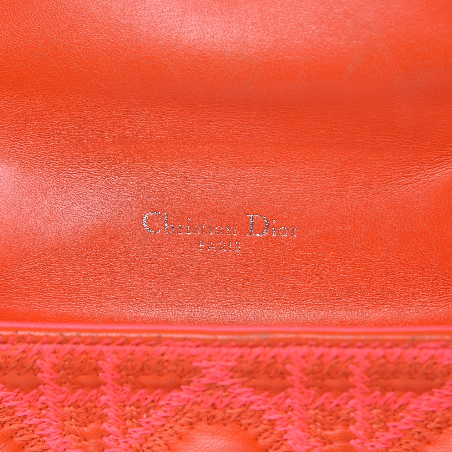 Lambskin Cannage Mini Miss Dior Flap Orange
