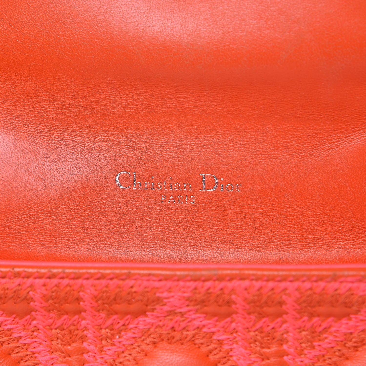 Christian Dior Lambskin Cannage Mini Miss Dior Flap Orange 6 of 15