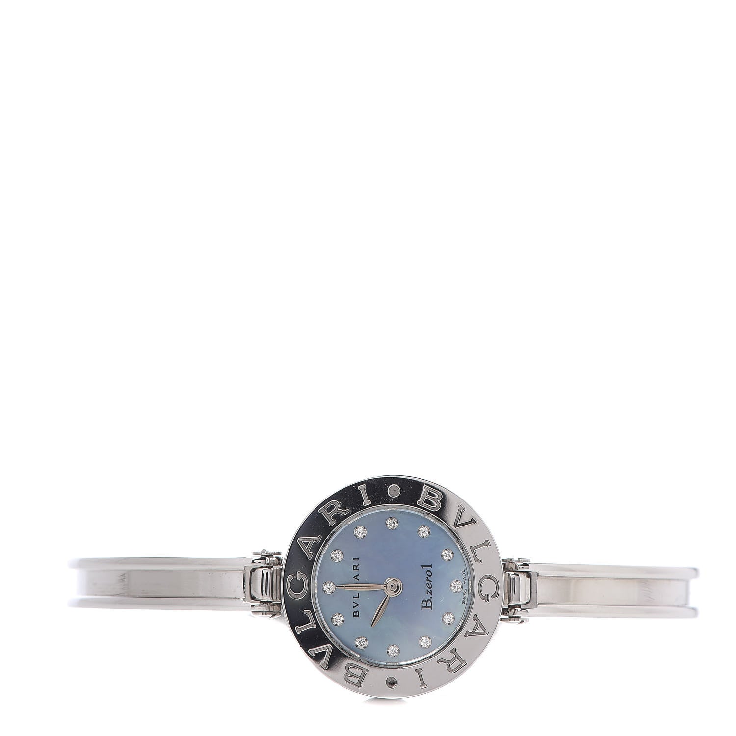 Bulgari Stainless Steel Diamond Blue Mother of Pearl 22mm B.zero1 Quartz Watch 3 of 6