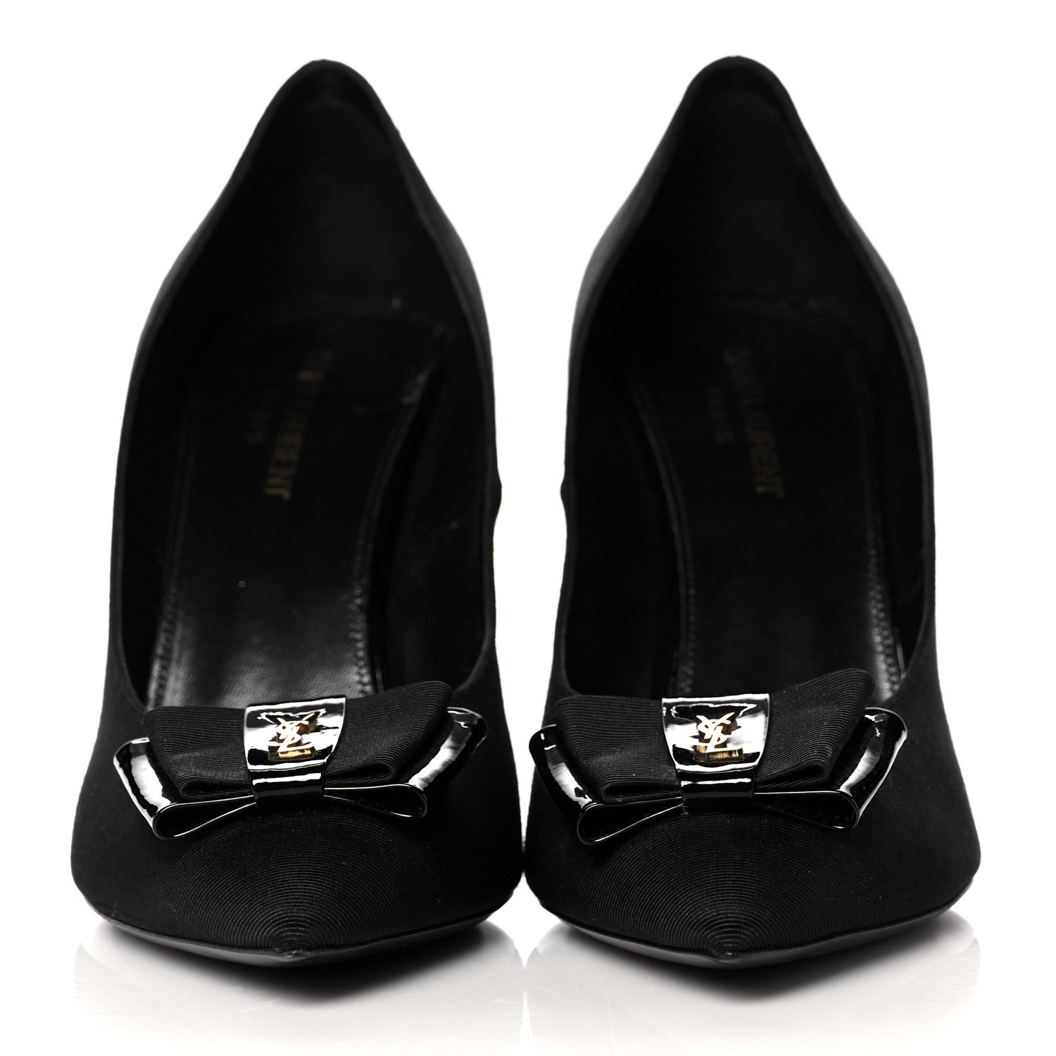 Saint Laurent Calfskin Bow Anais Pumps 40 Black 2 of 10