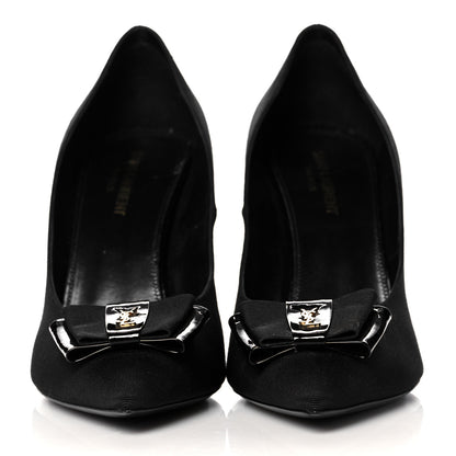 Saint Laurent Calfskin Bow Anais Pumps 40 Black 2 of 10