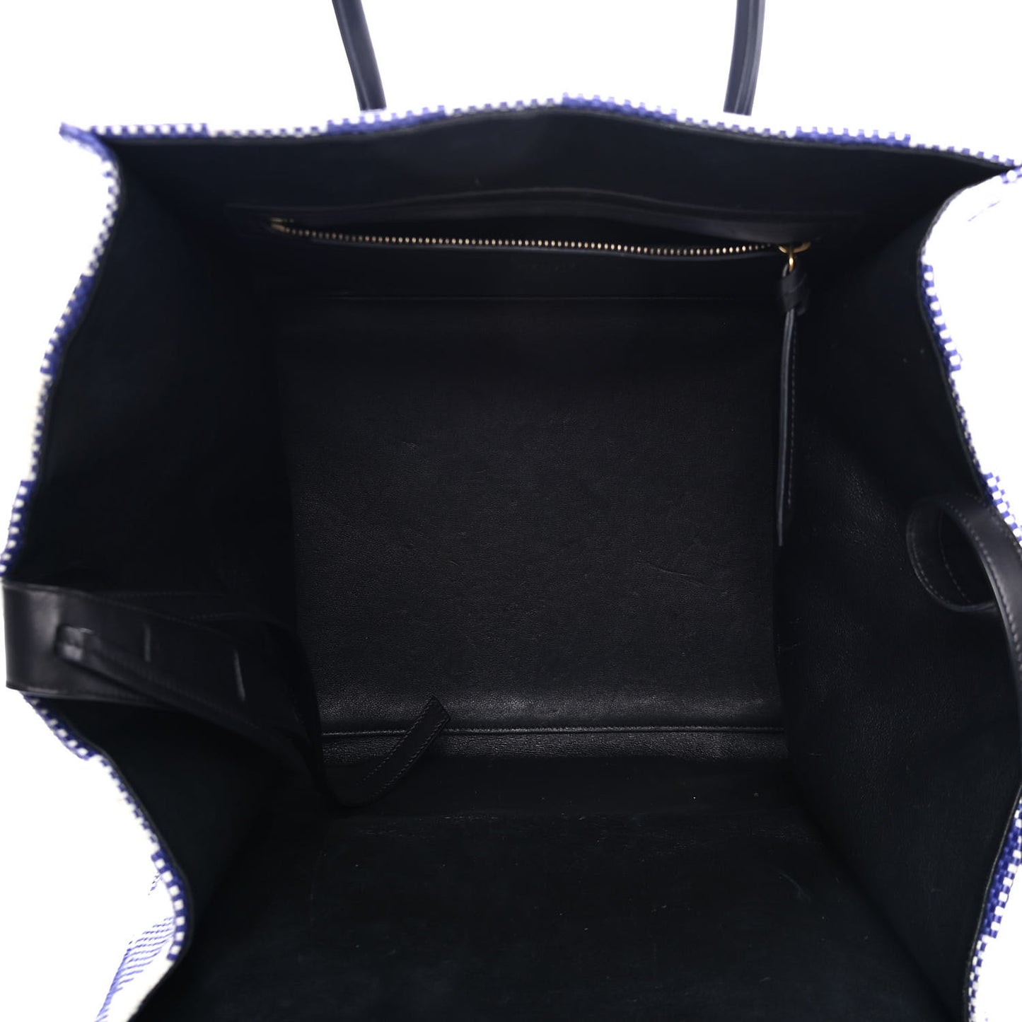 Gingham Woven Medium Phantom Luggage Cobalt
